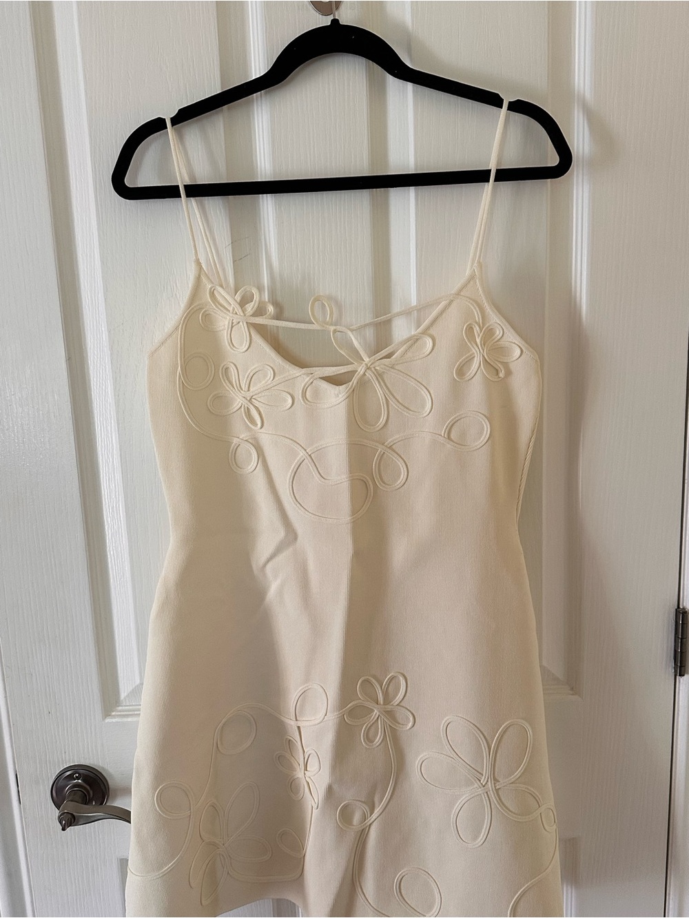 Meshki Brillo Ivory Floral-Embroidered Knit Mini Dress 3XL NWT